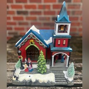 Eluceo Holiday Church In Motion Featuring Lights Sounds Music Spinning Tree